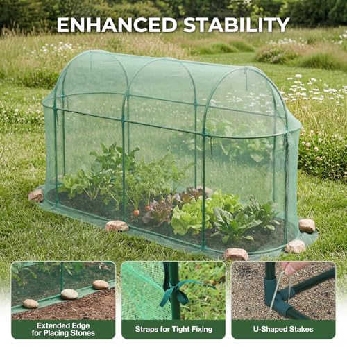 Aoodor 10 x 3 x 5 Ft Crop Cage for Garden - size: 10 x 3.3 x 5 Ft