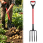 4-Tine Garden Pitch Fork, 44-Inch Heavy Duty Digging Fork for Soil Loosening, Compost Turning & Mulch Moving – Ergonomic Fiberglass Handle Garden Fork - size: One Piece Fork 42.5Inch