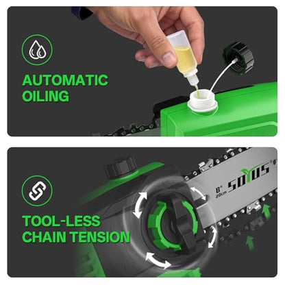 SOYUS 2-in-1 8-Inch Pole Saw & 18-Inch Pole Hedge Trimmer 2x 3.0Ah Battery - color: Clover Green