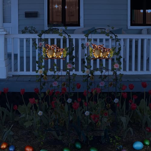 Solar Owl Garden Trellis Metal Climbing Plant Stake - color: Owl