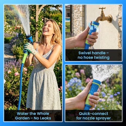 Garden Hose 25ft x 5/8", Heavy Duty Water Hose, Kink Resistant - color: Blue, size: 25FT