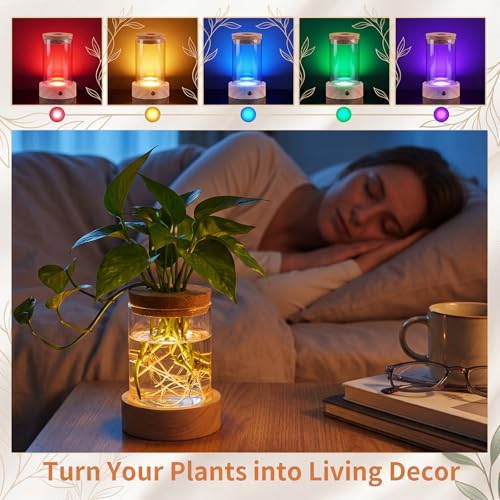 Junkin 4 Pack Plant Propagation Station with 7 Colors Adjustable LED Light