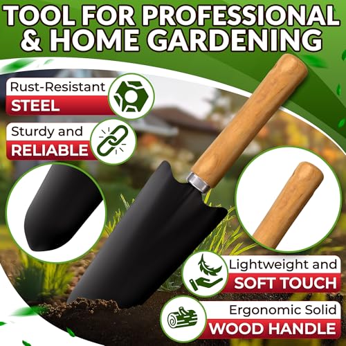 9 Pcs Compact Gardening Tool Set with Storage Bag, Rust-Proof Steel