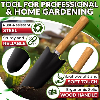 9 Pcs Compact Gardening Tool Set with Storage Bag, Rust-Proof Steel