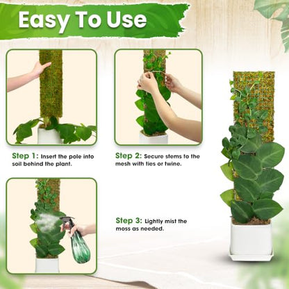DUSPRO 2 Pack 22" Flat Mesh Moss Poles, Pre-Made & Easy to Set Up - color: Flat Moss Pole