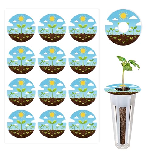 120 Pcs Seed Pot Labels, Waterproof Vinyl Plant Stickers for Hydroponic Grow Baskets, Garden and Indoor Growing Systems,Round