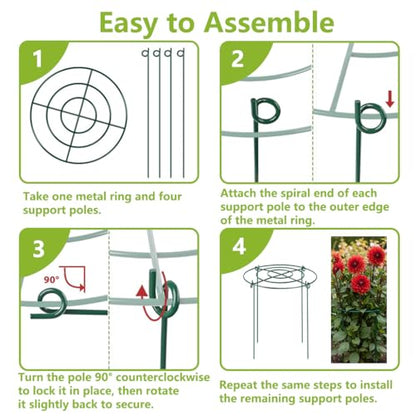DAYUMKOU 8 Pack Peony Cages and Supports, 11.5" D x 12" H - size: 8pc 11.5"x12"