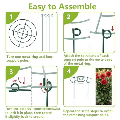 DAYUMKOU 8 Pack Peony Cages and Supports, 14" D x 24" H - size: 8pc 14"x24"