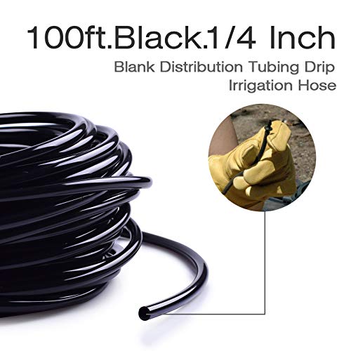 MIXC 100FT 1/4" Irrigation Tubing, 0.27" OD x 0.15" ID Drip Irrigation Hose - size: 100FT