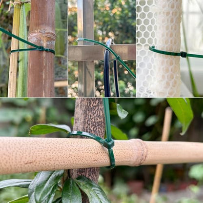ZZRANYE 4 inch 3mm Dark Green Nylon Garden Cable Zip Ties Self Locking Cable Ties Twist Ties, Multi-Purpose Cable Tie (200 Pcs) Decoration Tie Wraps for Christmas Tree - size: 4 Inch