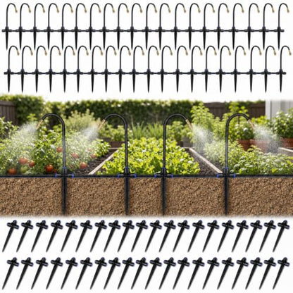 Misting Nozzles 40 Pack, 8" Adjustable Sprayers for 1/4 Tubing - size: 40pcs with ground plug