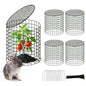 4 Sets of DIY Metal Plant Protectors from Deer, Garden Fencing Animal Barrier Size 11.8 * 12.9 inches, Mesh Plant Cage Chicken Wire Cloche for Plants with Stakes and Nylon Cables - size: 4 Sets