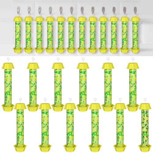 Qualirey 12 Pcs Sticky Fly Trap Fly Stick with Hook, Green Camouflage - style: Green Camouflage