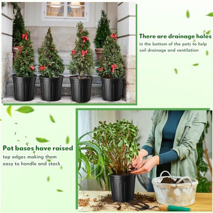 FoldTier 300 Pcs 2 Gallon/1 Gallon Plant Nursery Pots Plastic Flexible Bulk