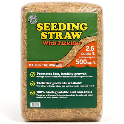 Seeding Straw with Tackifier, 2.5 cu ft (Covers up to 500 Square Feet)