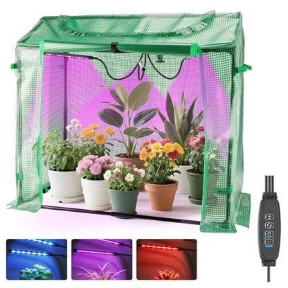 Mini Greenhouse with LED Grow Light & Timer, 36"x20"x33" - style: 36" Lx20 Wx33 H