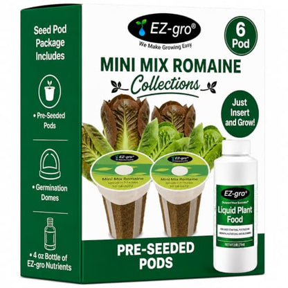EZ-GRO Mixed Romaine Seeds Pod Kit (6) Compatible with Aerogarden Pods - size: 6 Pod