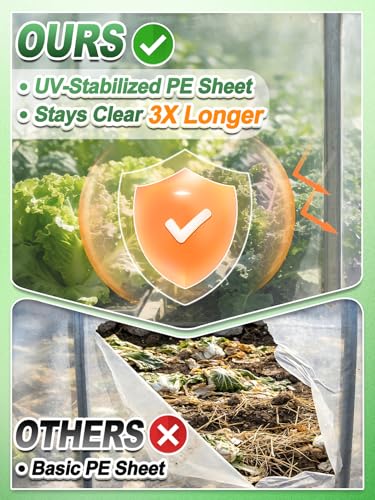 8x12ft Anti-Tear Clear Tarp Waterproof for Greenhouse, 5 mil - size: 8 x 12ft