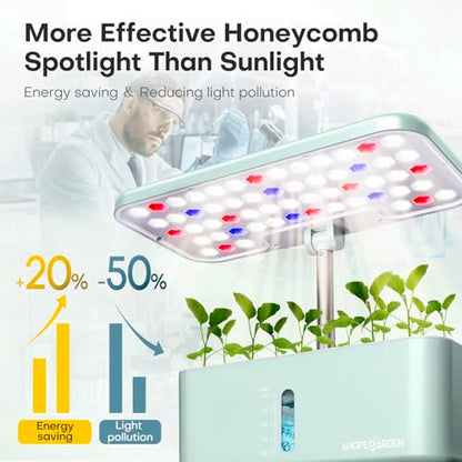 Ahopegarden Indoor Garden Hydroponics Growing System: 10 Pods Kit with LED - color: Blue