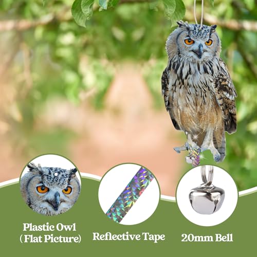 3Pcs Flat Fake Owl to Keep Pigeons Away from Balcony - color: Grey 3pcs