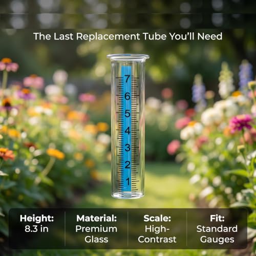 BinaryABC 8.3" Glass Rain Gauge Replacement Tube, Outdoor Rain Meter