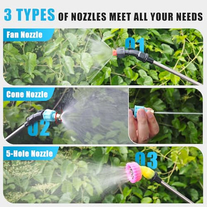Battery Powered Sprayer Wand Rechargeable, 3 Nozzles for Tank & Garden Watering