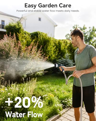 Retractable Garden Hose Reel 1/2 Inch x 100 ft,Automatic Slow Rewind System