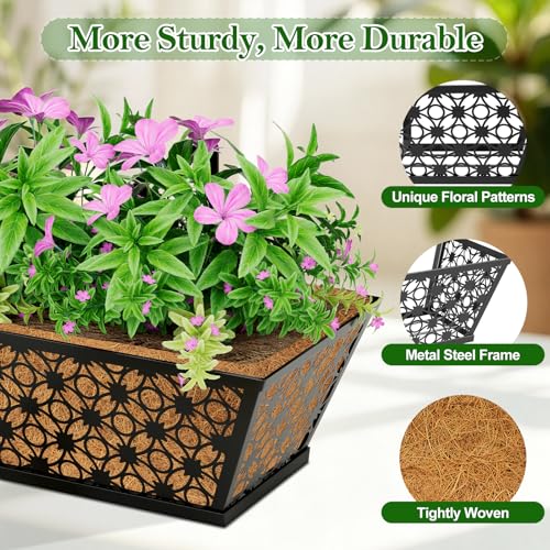 SPECILITE 30" Adjustable Metal Window Railing Planters Boxes, 6 Pack - size: 30in, style: 6Packs