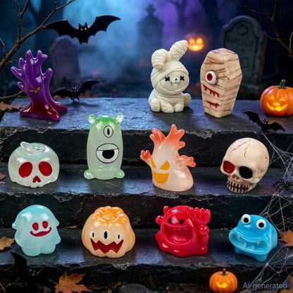 23PCS Halloween Mini Resin Figures, 23 Styles Halloween Figurines - color: Halloween Fixed-e