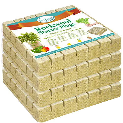 Legigo 1.5" Rockwool Cubes Seed Starter Plugs for Hydroponics, 196 Plugs - color: 4 Sheet, size: 1.5" Plugs
