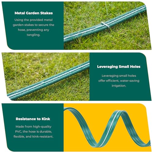 Sprinkler Soaker Hose 25ft for Garden Lawn, Watering Pipe with Holes, High-Efficiency Water-Saving Garden Irrigation System, Drip Hose Sprinkler - size: 25FT