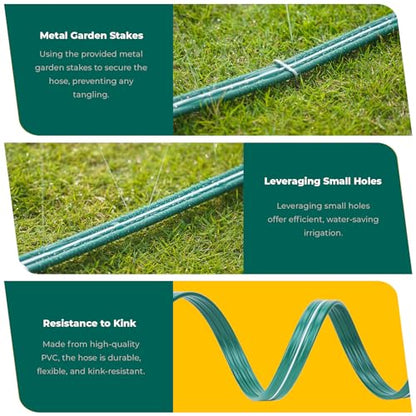 Sprinkler Soaker Hose 25ft for Garden Lawn, Watering Pipe with Holes, High-Efficiency Water-Saving Garden Irrigation System, Drip Hose Sprinkler - size: 25FT