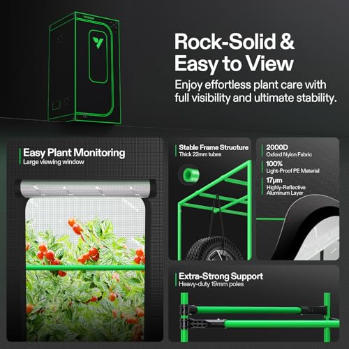 VIVOSUN 3x3 Smart PRO Grow Tent Kit WiFi Automatic Control Grow System - size: Plus 36"x36"x72"