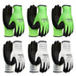 6 Pairs Gardening Gloves for Women & Men, Spring Green & White - size: Large/9