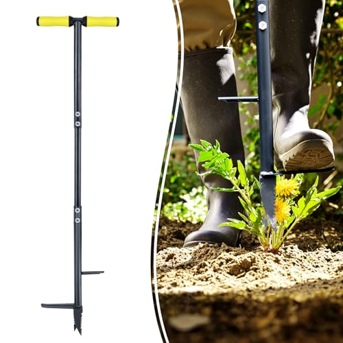 Colwelt Weed Remover Tool 39’’, Weed Puller Root Remover with Thick Steel Claw, Long Handled Weeding Tool with Easy Foot Ejector, Stand Up Garden Weeder Tool for Lawn Grass Dandelion Removal