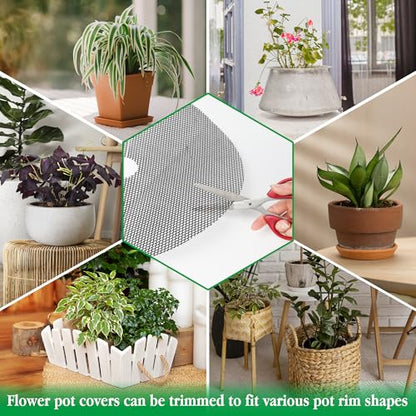 Plant Pot Grids 15.7 Inch Cuttable Soil Cover Protector from Animals - color: 6pcs
