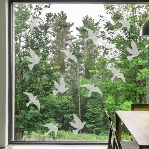 UV Reflective Anti Collision Window Bird Stickers Decals Glass Door Protect and Save Bird Strikes (Transparent, Reusable) - color: Transparent Uv Reflective