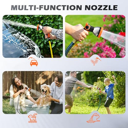 Garden Hose Nozzle High Pressure Leak Proof Spray Water Hose Nozzle Sprayer - color: Orange