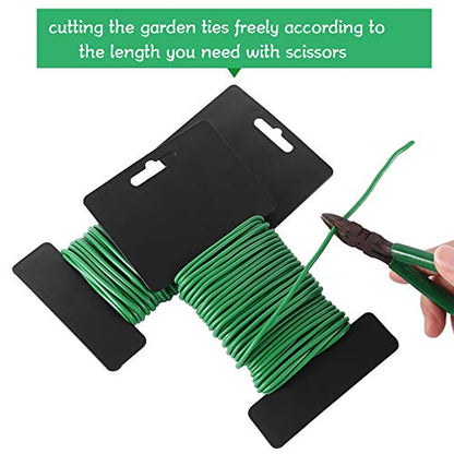 Shintop 2.8mm Plant Twist Ties, 2PCS Garden Wire for Tomatoes (65.6 Feet) - color: Green, size: 2.8mm