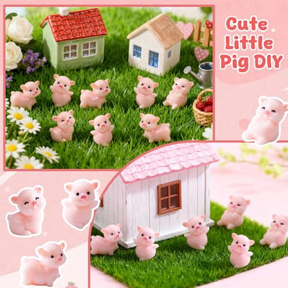 100 Pcs Mini Resin Pigs Miniature Pig Figurines Tiny Pigs Bulk