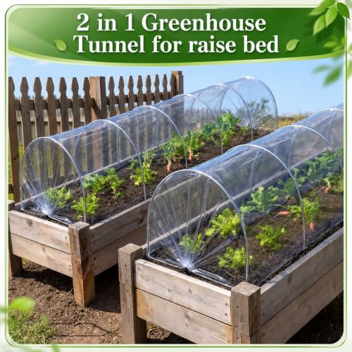 4 Pack 10ft Mini Garden Greenhouse Tunnel Net Cover - color: Clear