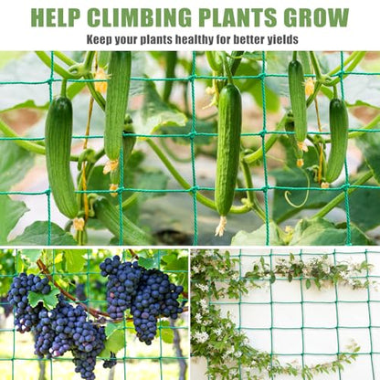Trellis Netting for Climbing Plants, Cucumber/Tomato Garden Trellis Netting - size: 6.6x9.85 FT (27 Strands)
