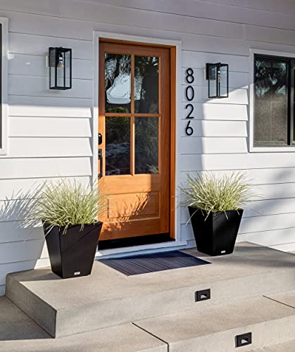 Veradek Pure Series Nobleton Planter - Tapered Square Outdoor Planter - color: Black, size: 18 inch