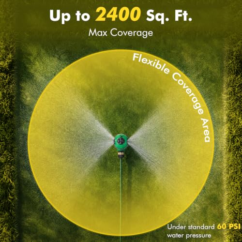 RESTMO 2-Pattern Lawn Sprinklers for Yard with Zinc Alloy Spike Base