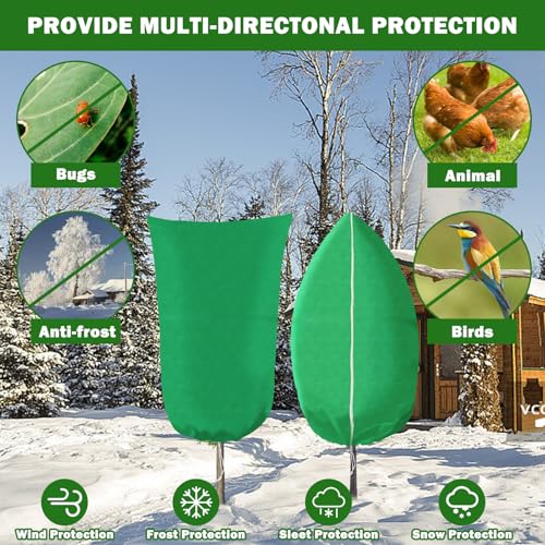 4 Pack Plant Covers Freeze Protection, 31.5" W x47.3 H Frost Cloth