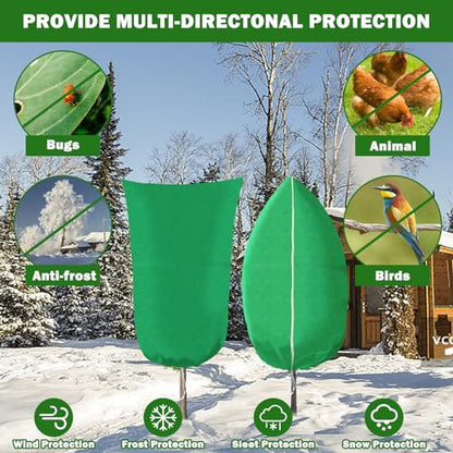4 Pack Plant Covers Freeze Protection, 31.5" W x47.3 H Frost Cloth