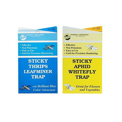 Seabright Sticky Thrips Leafminer Traps (15 pcs) and Yellow Sticky Aphid Whitefly Traps (15pcs)