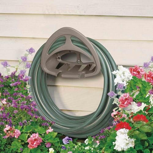 Suncast 2 Pack Hangout HH150 Outdoor Wall Mounted Durable Resin Garden Hose Holder with Accessories Shelf, Designed for 150 Foot Garden Hoses, Taupe - size: 2 Pack