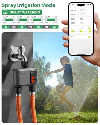 WiFi Sprinkler Timer 2 Zone, 984ft Range Smart Water Timer for Garden Hose - style: 2 Zone