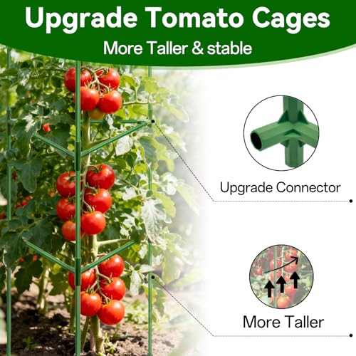 Halatool 4 Pack 72" Tall Tomato Cages for Garden, Large Tomato Trellis - color: 4pcs, size: 72in